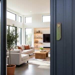 מזוזה בצבע ירוק סגול מטאלי בעבודת יד