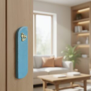 מזוזה מעוצבת בעבודת יד צבע כחול 15 ס"מ