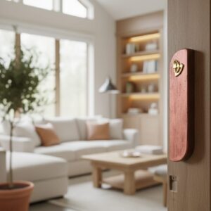 מזוזה בצבע כתום מטאלי בעבודת יד