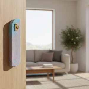 מזוזה מעוצבת בעבודת יד בגווני כחול סגול 15 ס"מ