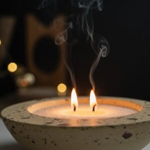 נר בקערה יצוקה "זן נורדי"