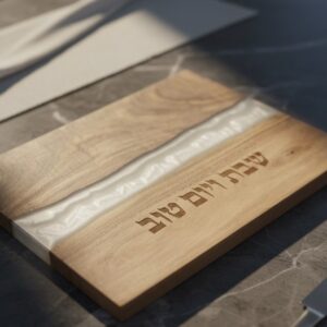 קרש חיתוך אפוקסי לבן דגם אמצע