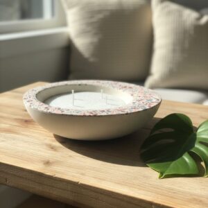 נר בקערה יצוקה  "זן נורדי" דגם טרצ'ו